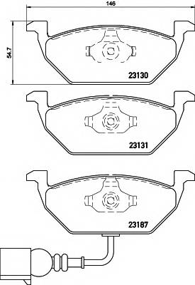 HELLA 8DB 355 008-551 Комплект тормозных колодок,