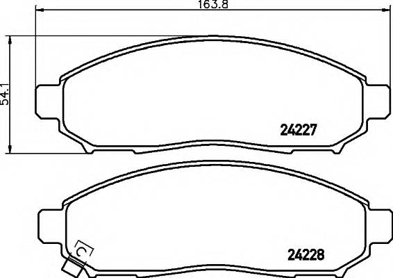 HELLA 8DB 355 012-071 Комплект гальмівних колодок,