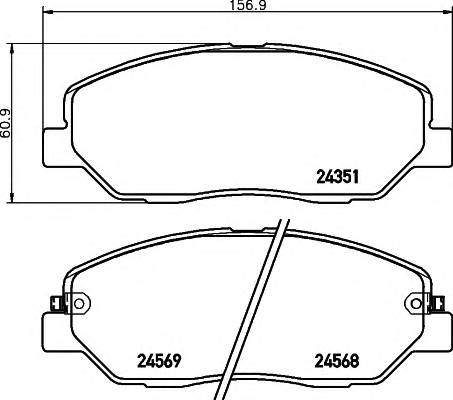 HELLA 8DB 355 012-371 Комплект гальмівних колодок,