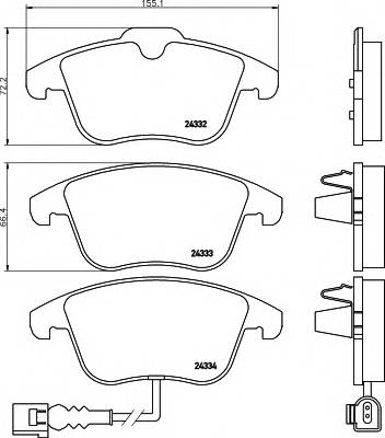 HELLA 8DB 355 014-031 Комплект тормозных колодок,