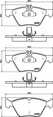 HELLA 8DB 355 014-291 Комплект тормозных колодок,