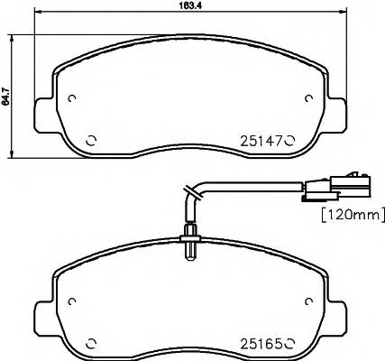 HELLA 8DB 355 015-291 Комплект тормозных колодок,