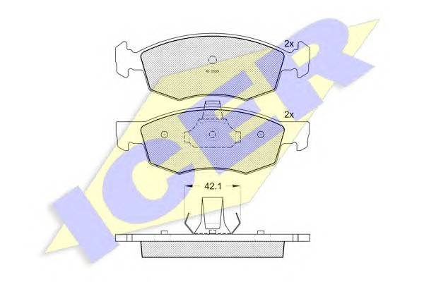 ICER 181508 Комплект тормозных колодок,