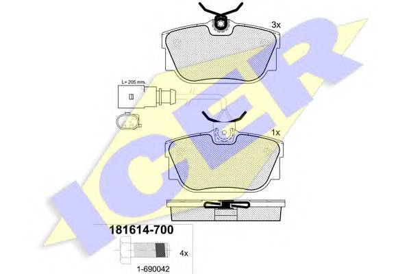 ICER 181614-700 Комплект тормозных колодок,