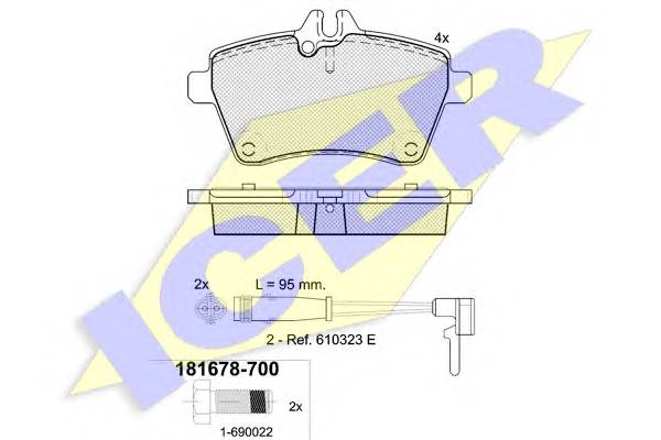 ICER 181678-700 Комплект тормозных колодок,