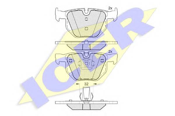 ICER 181685-202 Комплект гальмівних колодок,