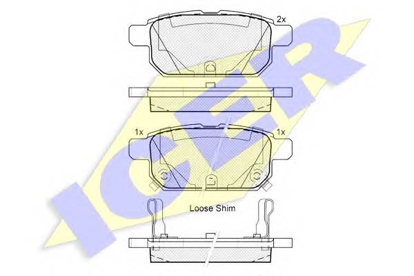 ICER 182017 Комплект тормозных колодок,