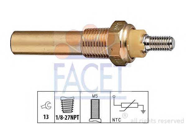 FACET 7.3135 Датчик, температура олії;