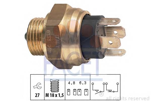 FACET 7.6153 Вимикач, фара заднього