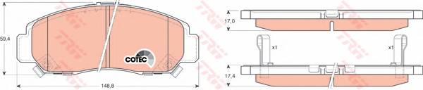 TRW GDB3268 Комплект тормозных колодок,