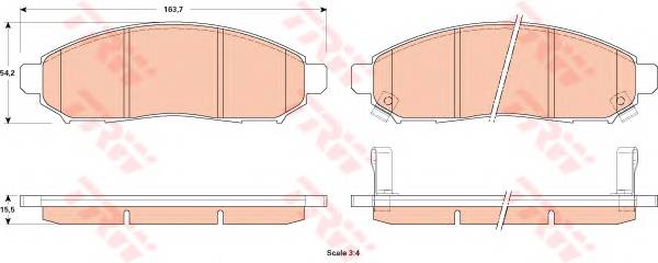 TRW GDB3520 Комплект тормозных колодок,