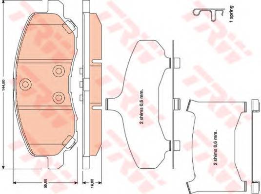 TRW GDB4142 Комплект гальмівних колодок,