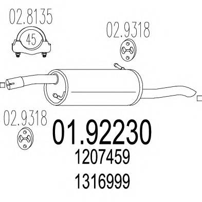 MTS 01.92230 Глушник вихлопних газів