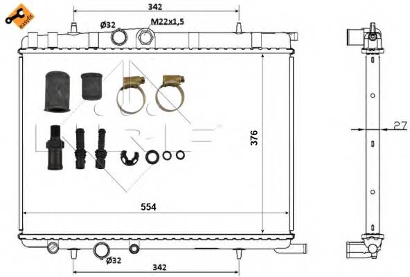 NRF 53424 Радиатор, охлаждение двигателя