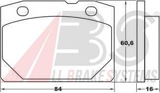 A.B.S. 36080 Комплект гальмівних колодок,
