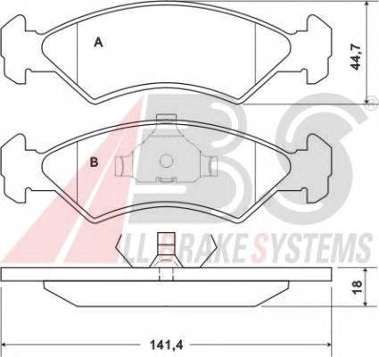 A.B.S. 36707 Комплект тормозных колодок,