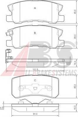 A.B.S. 37199 Комплект тормозных колодок,