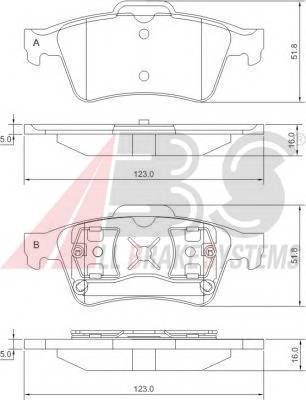 A.B.S. 37216 Комплект тормозных колодок,