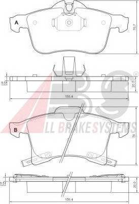 A.B.S. 37361 Комплект гальмівних колодок,