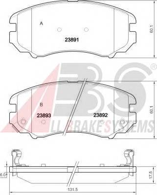 A.B.S. 37423 Комплект тормозных колодок,