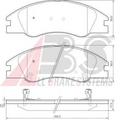 A.B.S. 37492 Комплект гальмівних колодок,