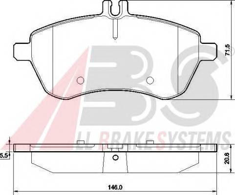 A.B.S. 37584 Комплект тормозных колодок,