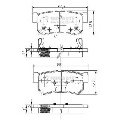 NIPPARTS J3610401 Комплект тормозных колодок,