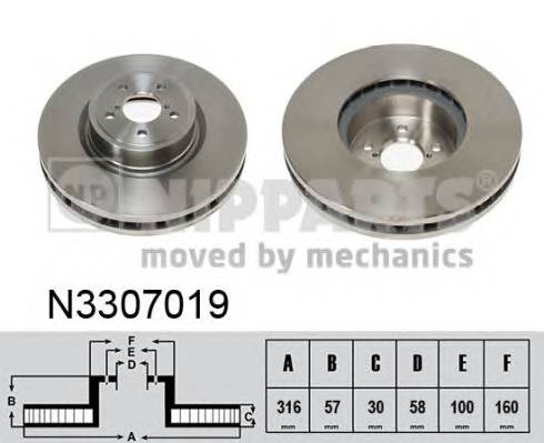 NIPPARTS N3307019 Тормозной диск