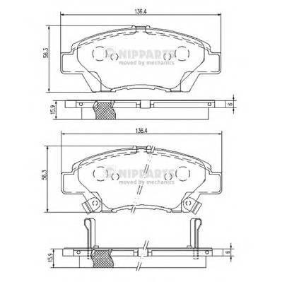 NIPPARTS N3604068 Комплект гальмівних колодок,