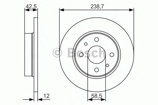 BOSCH 0986479R61 BOSCH Диск тормозной