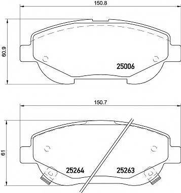 BREMBO P 83 148 Комплект гальмівних колодок,