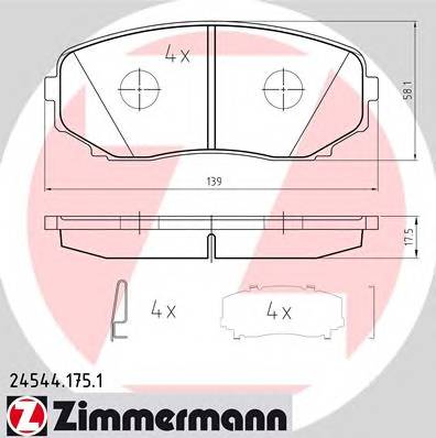 ZIMMERMANN 24544.175.1 Комплект гальмівних колодок,