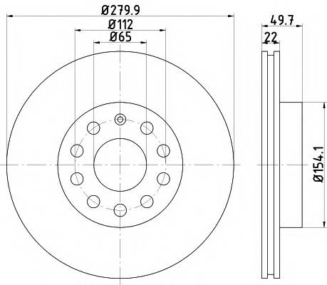 HELLA 8DD 355 109-561 Тормозной диск