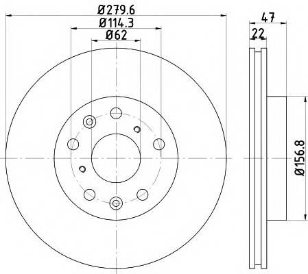 HELLA 8DD 355 113-631 Тормозной диск