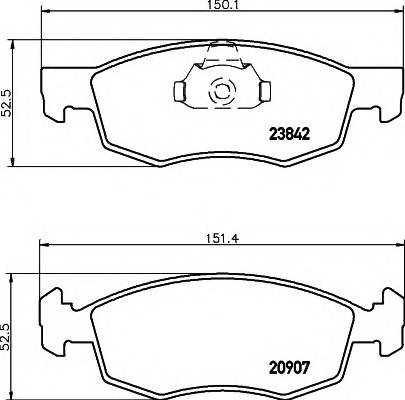 HELLA 8DB 355 010-321 Комплект гальмівних колодок,