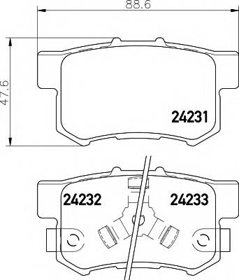 HELLA 8DB 355 012-061 Комплект гальмівних колодок,