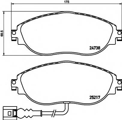 HELLA 8DB 355 015-921 Комплект гальмівних колодок,