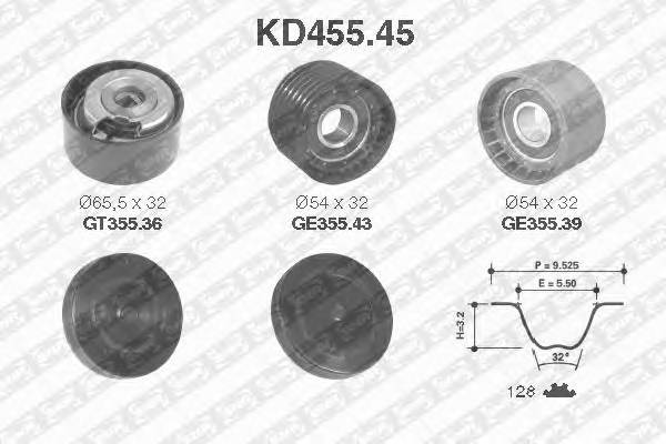 SNR KD455.45 Комплект ремня ГРМ