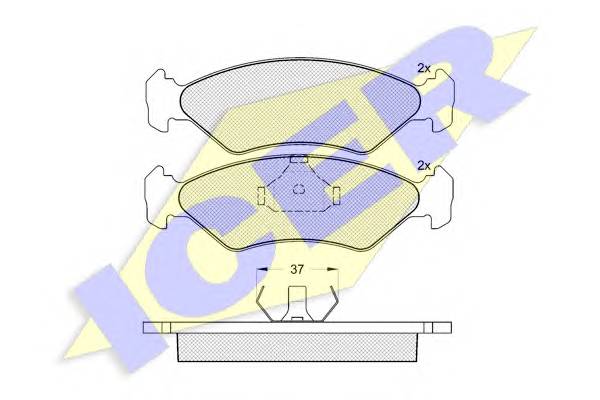 ICER 180776 Комплект тормозных колодок,