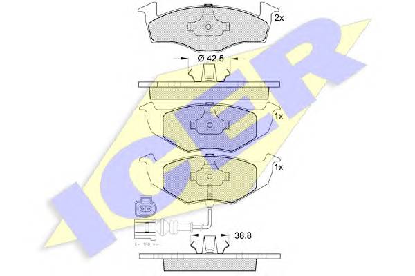 ICER 181590 Комплект тормозных колодок,