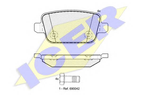 ICER 181801 Комплект тормозных колодок,