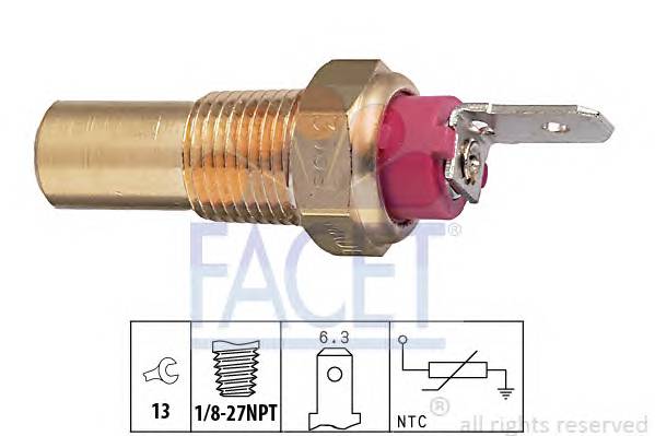 FACET 7.3069 Датчик, температура масла;