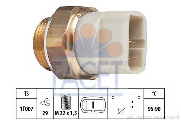 FACET 7.5027 Термовыключатель, вентилятор радиатора