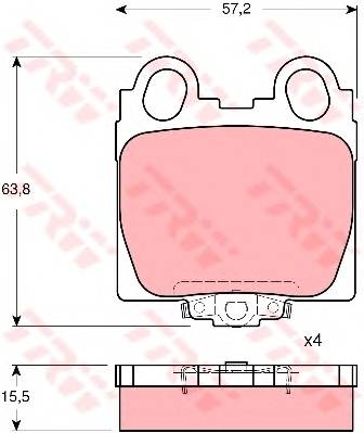 TRW GDB3233 Комплект тормозных колодок,