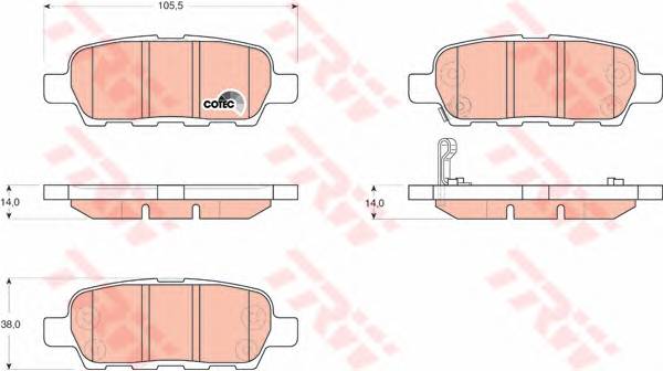 TRW GDB3294 Комплект гальмівних колодок,