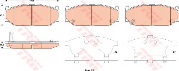 TRW GDB3522 Комплект тормозных колодок,