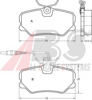 A.B.S. 36651 Комплект тормозных колодок,