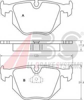 A.B.S. 36715 Комплект гальмівних колодок,
