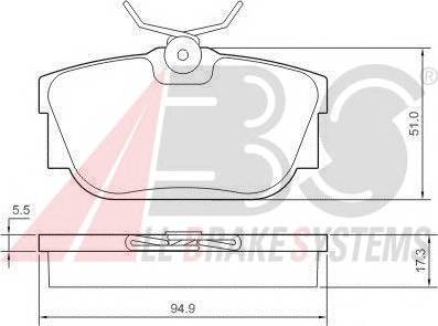 A.B.S. 37118 Комплект тормозных колодок,