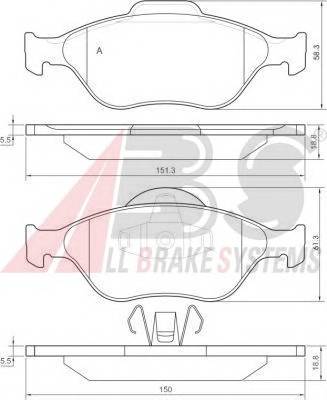 A.B.S. 37195 Комплект тормозных колодок,